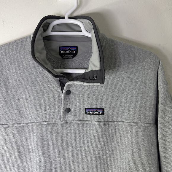 Patagonia‎ Pullover Marsupial Fleece Womens XL Gray Fleece Snap Sweater Jacket - Picture 4 of 8